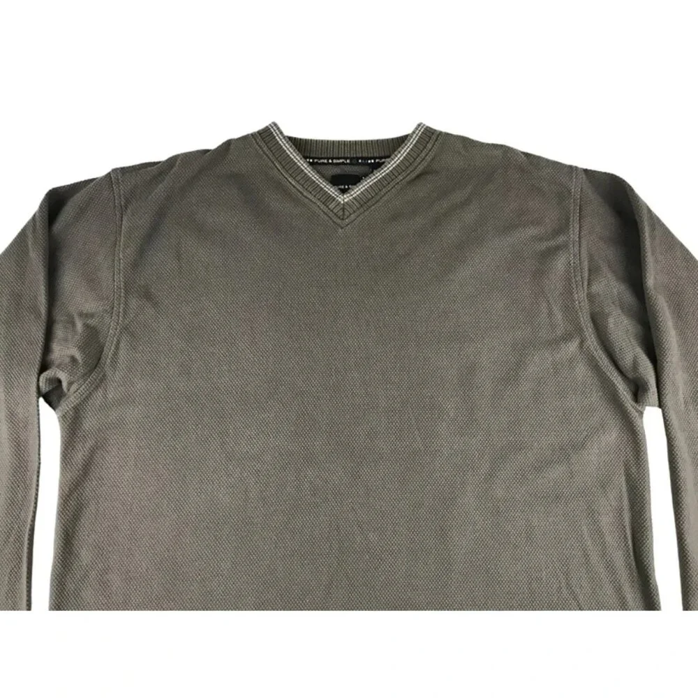 Pure‎ & Simple Brown Mens Long Sleeve Crew Neck Pullover Sweater Size XL